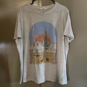 Women's Desert Landscape Graphic T-Shirt - Short Sleeve Crew Neck - 0X